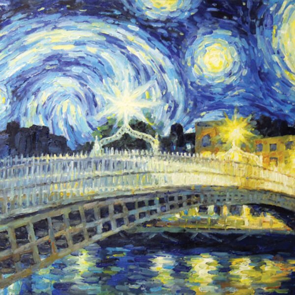 Starry night over Dublin “Halfpenny Bridge”