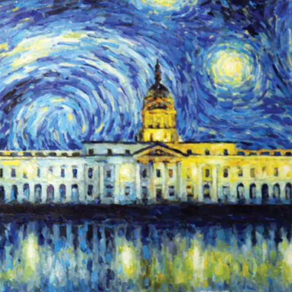 Starry night over Dublin “Customs House”
