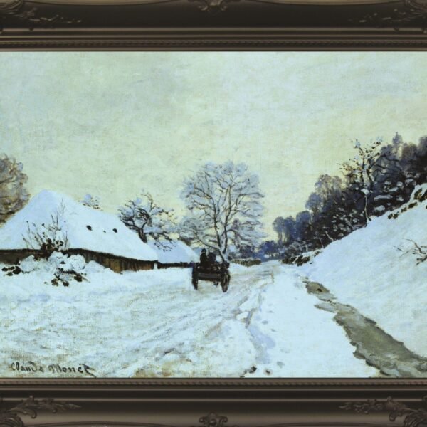 Cart On Snow by Monet - Frame Included