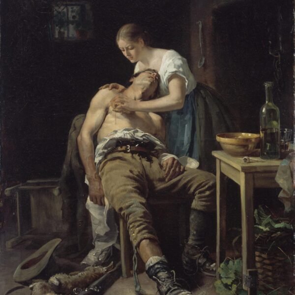 Wounded Poacher by Henry Thaddeus - Painting is in progress