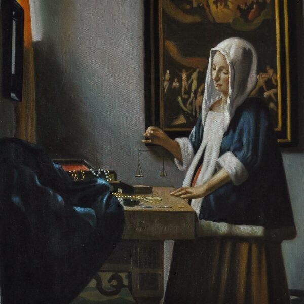 Woman Holding A Balance by Vermeer